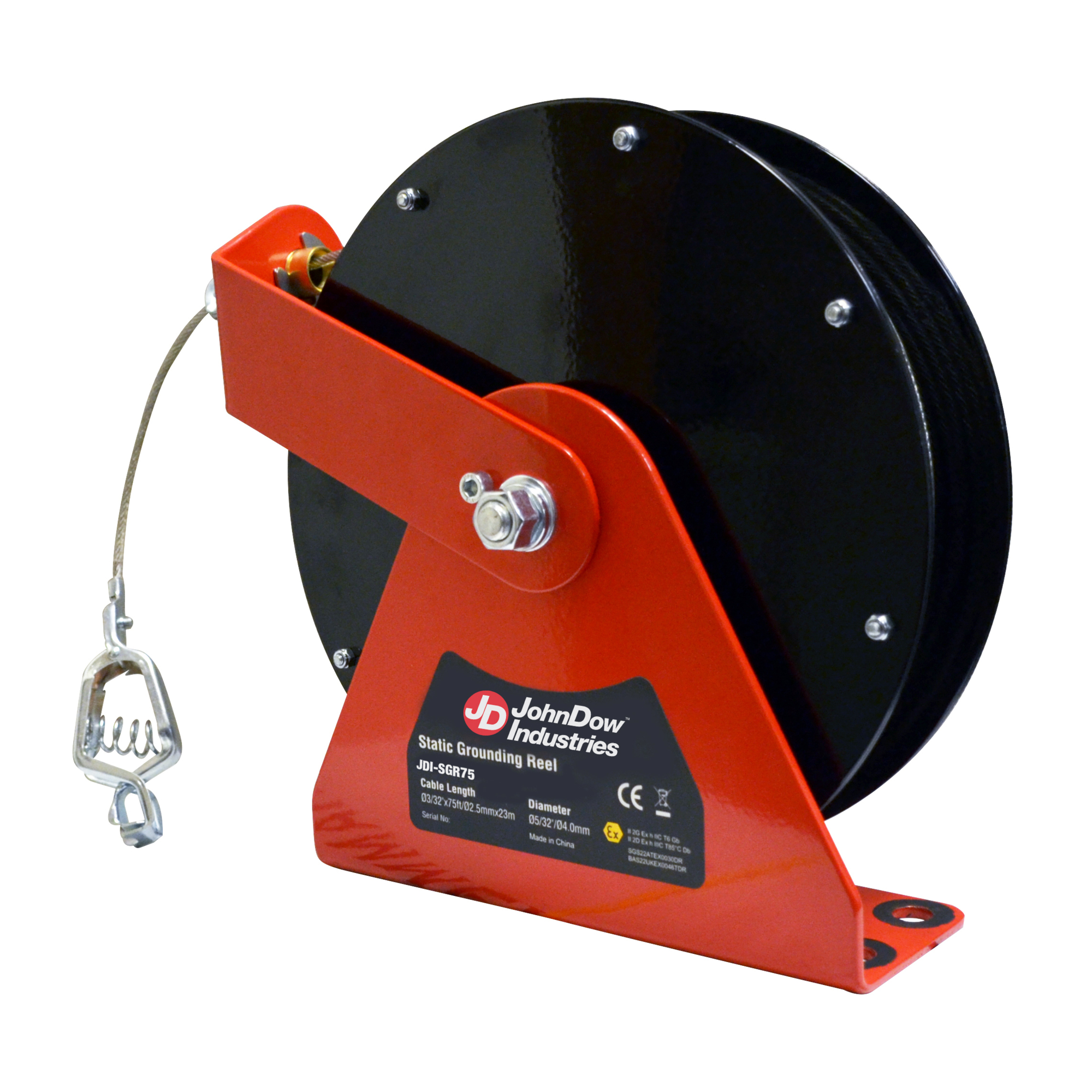 JohnDow Industries, Static Grounding Reel - 75ft., Model# JDI-SGR75